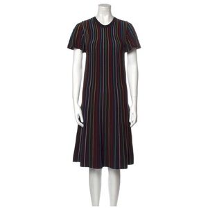 RED Valentino Black Dress with Multicolor Stripes
